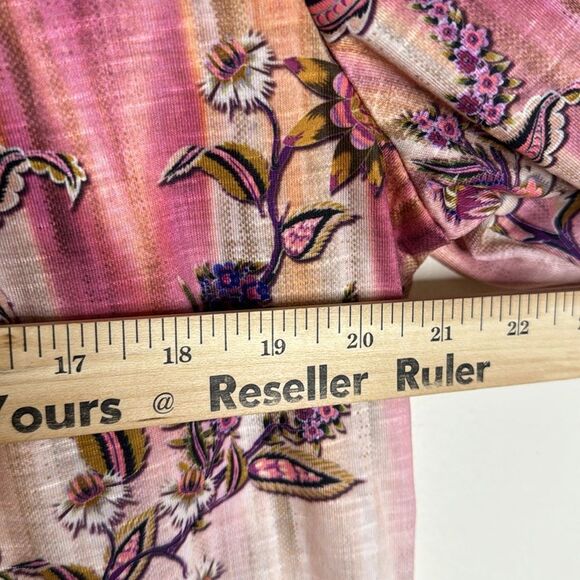 Farmers Market by One World Printed Knit Velvet Bib Bell Sleeve Top size XL - Picture 8 of 12